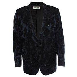 Jacquard-gewebte Blazer mit Perlen von Saint Laurent, 2019