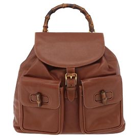 Gucci Vintage Bamboo Leather