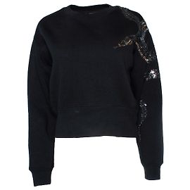 Autre Marque All Saints, Schwarzer Rundhals-Pullover mit Verzierungen