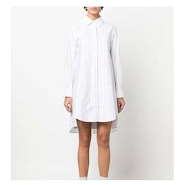 Vestido Oxford a rayas con espalda plisada - Thom Browne