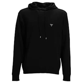 T-shirt con cappuccio in seta con logo - Prada