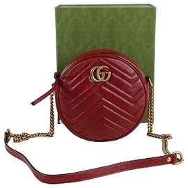 Gucci Borsa a tracolla rotonda mini GG Marmont