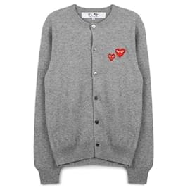Strickcardigan mit doppeltem Herz-Patch - Comme Des Garcons