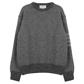 Thom Browne Streifen Tonal Stitch Mohair Tweed Strick