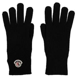 Moncler Guanti in lana con patch logo
