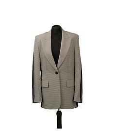 Stella Mc Cartney Blazer de lana a cuadros gris Stella McCartney