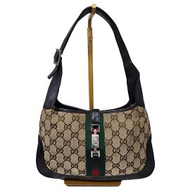 Borsa Hobo Jackie O Bouvier in tela GG di GUCCI marrone/beige