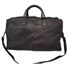 Borsa da viaggio Duffle Intrecciato Bottega Veneta in marrone cioccolato scuro