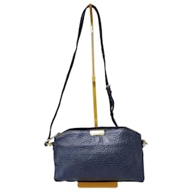 Borsa a tracolla Chichester in pelle grainata Heritage BURBERRY blu navy