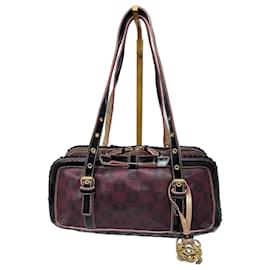 Borsa a Spalla Loewe Monogram in PVC e Pelle Verniciata Viola/Nera