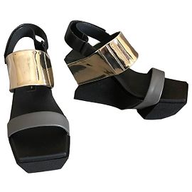 United Nude Sandalias de cuña Brutt negro Oro y gris T. 38