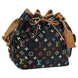 LOUIS VUITTON Borsa Petit Noé Monogram Multicolore Nera M42230 LV Auth 176094V
