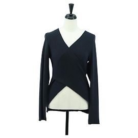 LOEWE Maglione in Cashmere Lavorato a Maglia Incrociata S Blu Navy Auth 174763A