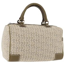 Céline Borsa Boston Mini in tela Macadam Celine Khaki Argento Auth ep14462