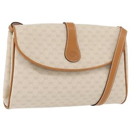 GUCCI Micro GG Supreme Schultertasche PVC Elfenbein Gold 004 14 1923 Auth 176849