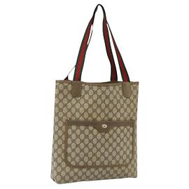 Bolsa tote em PVC bege GG Supreme Web Sherry Line da GUCCI 39 02 003 Auth bs34705