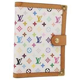 LOUIS VUITTON Monogram Multicolor Agenda PM Day Cover White R21074 Auth 176764