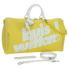 LOUIS VUITTON Borsa Keepall Bandoulière 50 Everyday Gialla M58748 LV Auth 162906SM