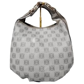 Borsa a spalla in pelle vintage Loewe Bounce grigia
