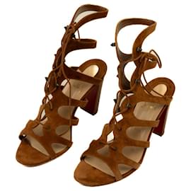Sandali Christian Louboutin Amazoudur 85 in suede marrone