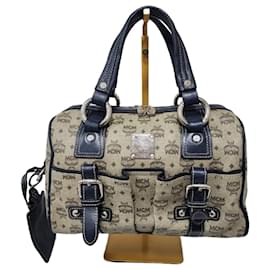 Borsa a Spalla in Pelle PVC MCM con Tasca Nera/Grigia
