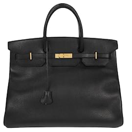 Borsa Hermès Birkin Nera Ardennes con Finiture Dorate 40