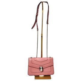 Autre Marque Borsa a tracolla in pelle di vitello Bvlgari Serpenti Forever pesca