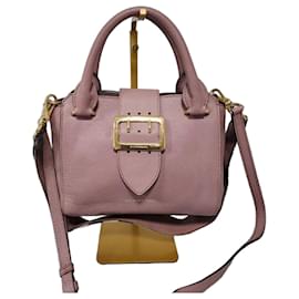 Borsa a spalla in pelle con fibbia Burberry Nude