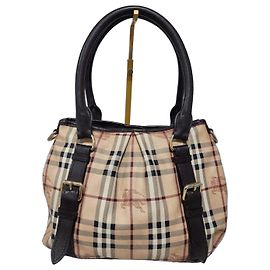 Borsa Northfield in tela rivestita con motivo a quadri Haymarket Burberry Beige/Marrone