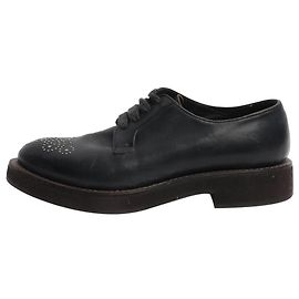 Brunello Cucinelli Scarpe in pelle nera decorate con gioielli con lacci - taglia EU 38