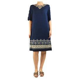 Etro Vestido midi estampado azul - tamanho UK 12