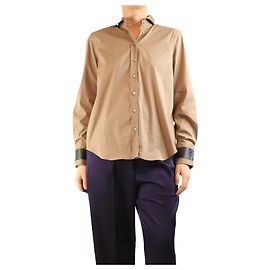 Brunello Cucinelli Camisa de algodón marrón - tamaño M