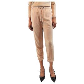 Brunello Cucinelli Pantalones de seda rosa - talla UK 6