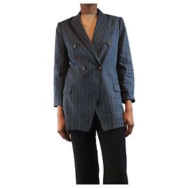 Brunello Cucinelli Grau gestreifter Blazer - Größe UK 8