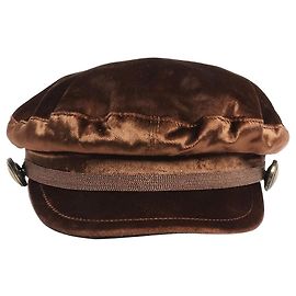 Brunello Cucinelli Braune Samt-Bäcker-Cap