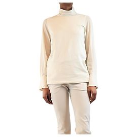 Brunello Cucinelli Cremfarbener Hochkragen-Top - Größe S