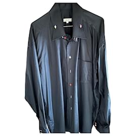 Camicia Xoox in cotone blu navy effetto satinato XXL - Autre Marque