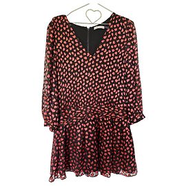 Alice + Olivia Minikleid Herz-Print Schwarz-Rot