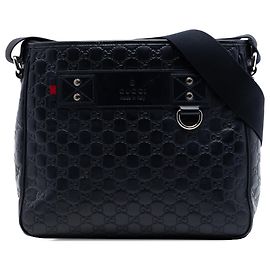 Borsa a tracolla Gucci Guccissima nera