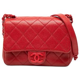 Chanel Mini Quadrato Rosso Caviar Incognito Flap