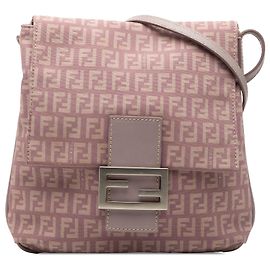 Borsa a tracolla in tela Zucchino viola Fendi