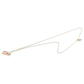 Collana con pendente a forma di cuore laccato dorato CC di Chanel