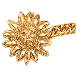 Collana medaglione charm in oro placcato Chanel Leo Lion Sun