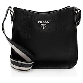Prada Vitello Daino Logo Medium Soft Hobo