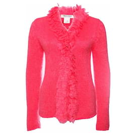 Comme des Garçons, Mohair-Weste mit Sicherheitsnadel in fluoreszierendem Pink, Größe S. - Comme Des Garcons