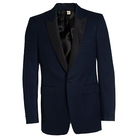 Burberry, Blazer in Marineblau mit schwarzem Kragen