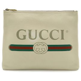 Gucci Mittelgroße Clutch aus Leder mit Druck