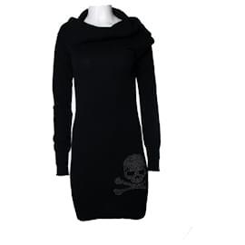 Autre Marque Schwarzes Midi-Kleid mit Rollkragen von Mastermind Japan