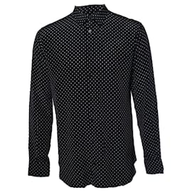Camicia in seta nera con stampa di teschio Alexander McQueen - Alexander Mcqueen
