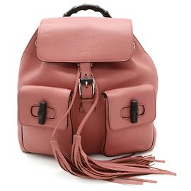 GUCCI Bamboo Backpack Leather Pink Silver 387149 Auth  display picture 1